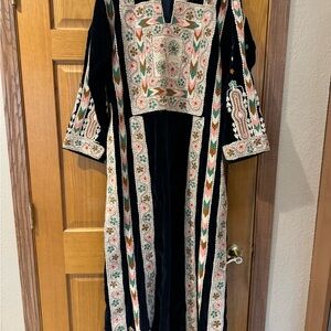 Embroidered Black and Multicolor Dress